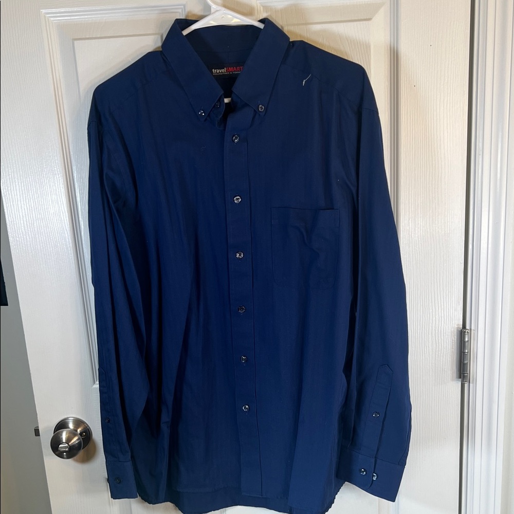 Travel smart roundtree Deep Blue Dress Shirt